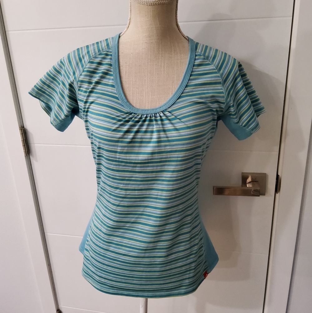 The North Face Striped Blue and Green Top Size M